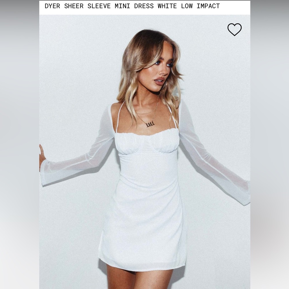 Princess Polly Sheer Sleeve White Mini Dress